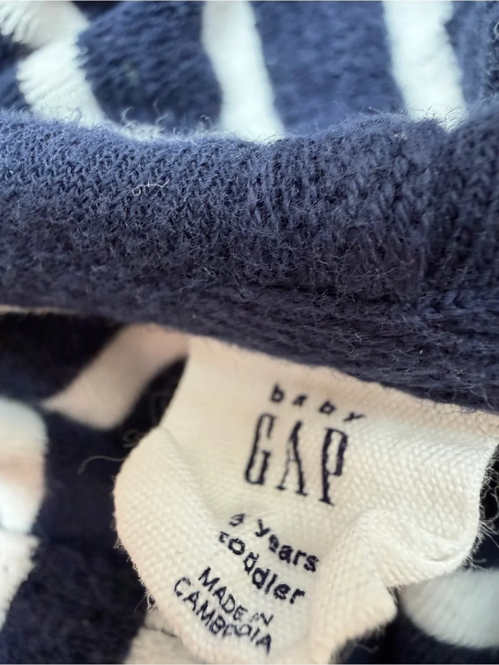 GAP Girls Navy and White Striped Hooded Swim Coverup